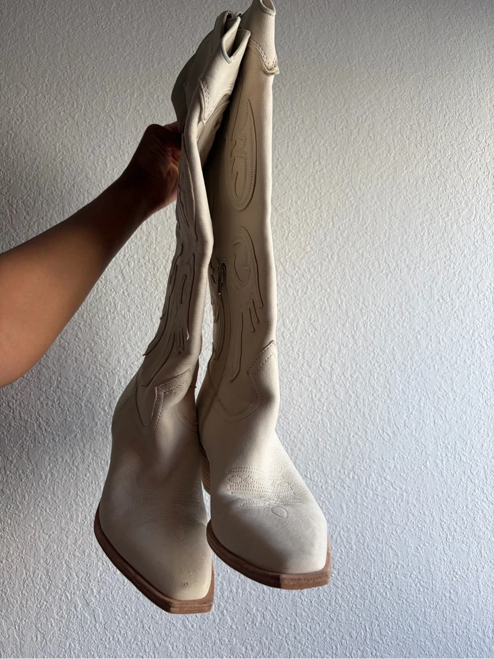 Dolce Vita Cream Over-the-Knee Western Boots